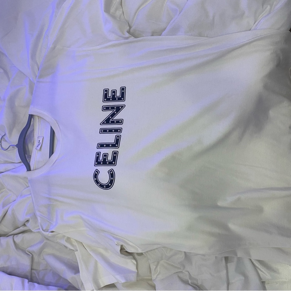 Celine Studded White Tshirt